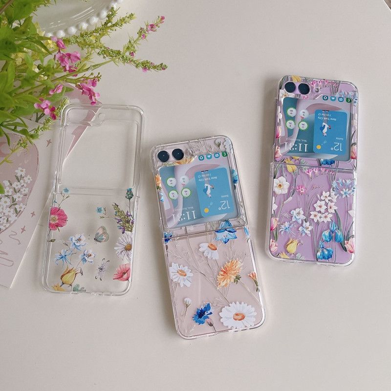 Kuori Samsung Galaxy Z Flip 5 Läpinäkyvät Kukat