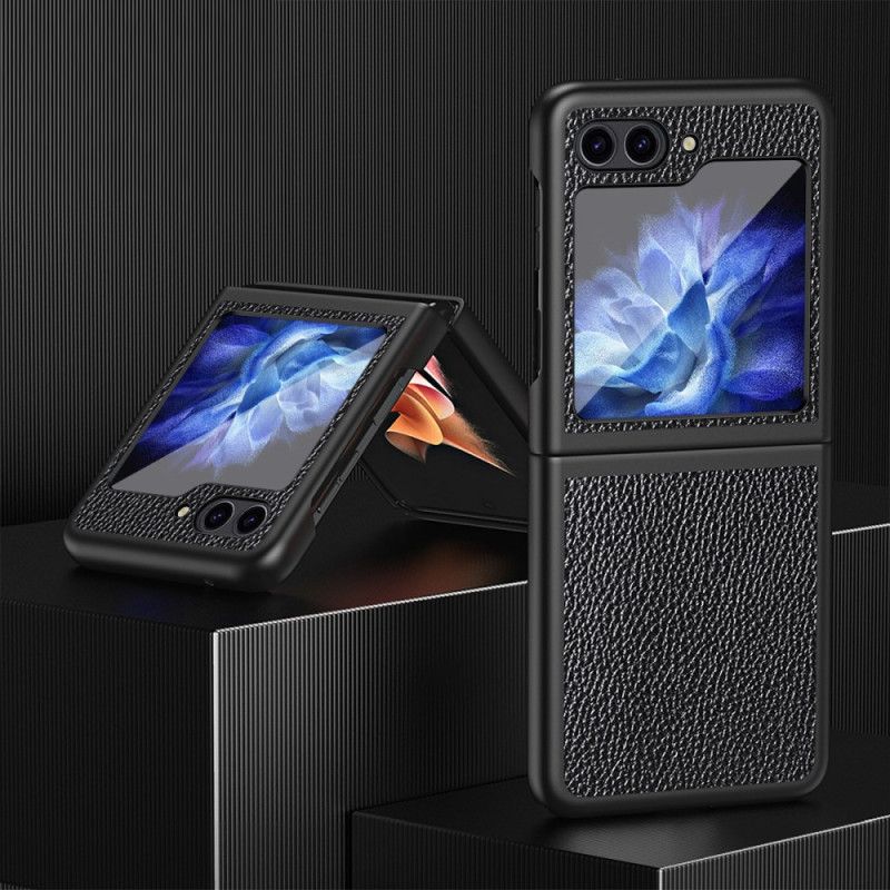 Puhelinkuoret Samsung Galaxy Z Flip 5 Klassinen Litsi-keinonahka