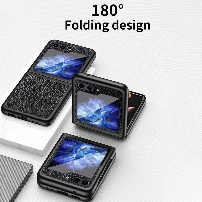 Puhelinkuoret Samsung Galaxy Z Flip 5 Klassinen Litsi-keinonahka