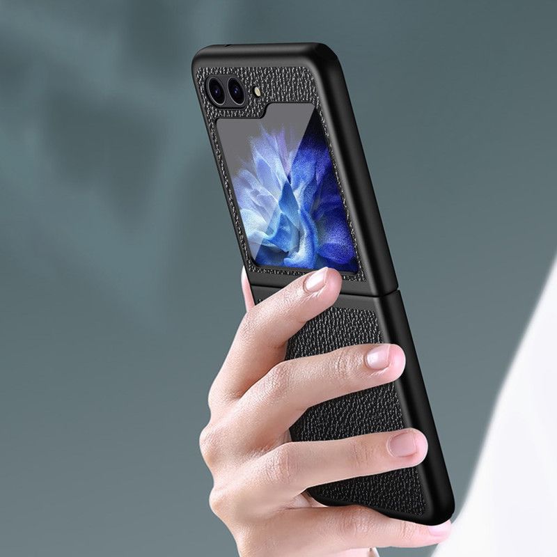 Puhelinkuoret Samsung Galaxy Z Flip 5 Klassinen Litsi-keinonahka