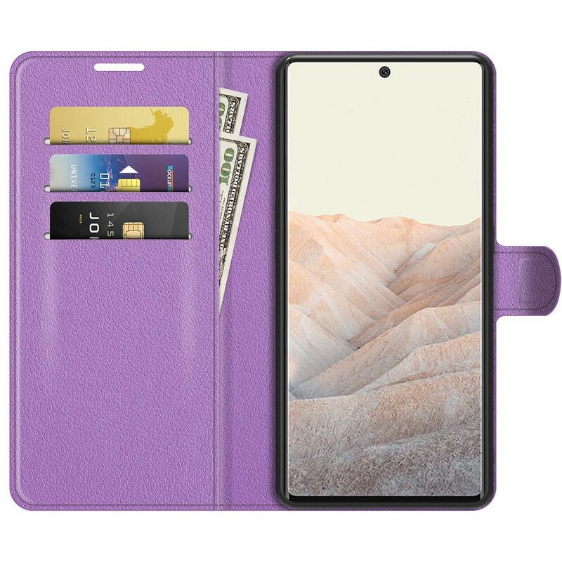 Kotelot Google Pixel 6 Pro Puhelinkuoret Classic Litchi Faux Leather