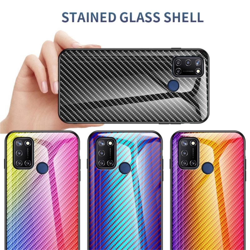 Case Kuoret Realme 7i Magenta Musta Puhelinkuoret Karkaistua Hiilikuitua
