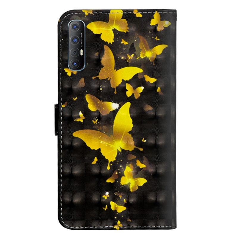 Kotelot Oppo Find X2 Neo Keltaiset Perhoset Suojakuori