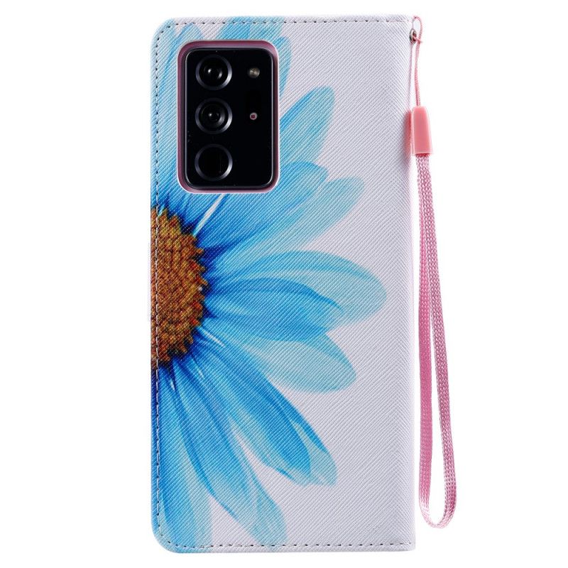 Flip Case Samsung Galaxy Note 20 Ultra Sininen Vesiväri Kukka