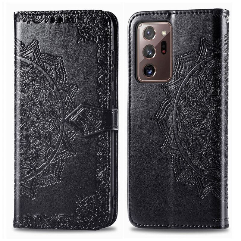 Kotelot Samsung Galaxy Note 20 Ultra Harmaa Musta Keski-Ikäinen Mandala Suojakuori