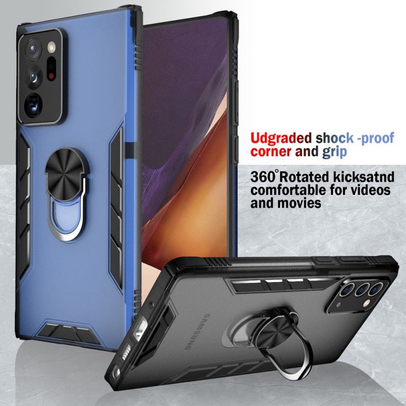 Kuori Samsung Galaxy Note 20 Ultra Valkoinen Musta Pehmeä Rengaspidike