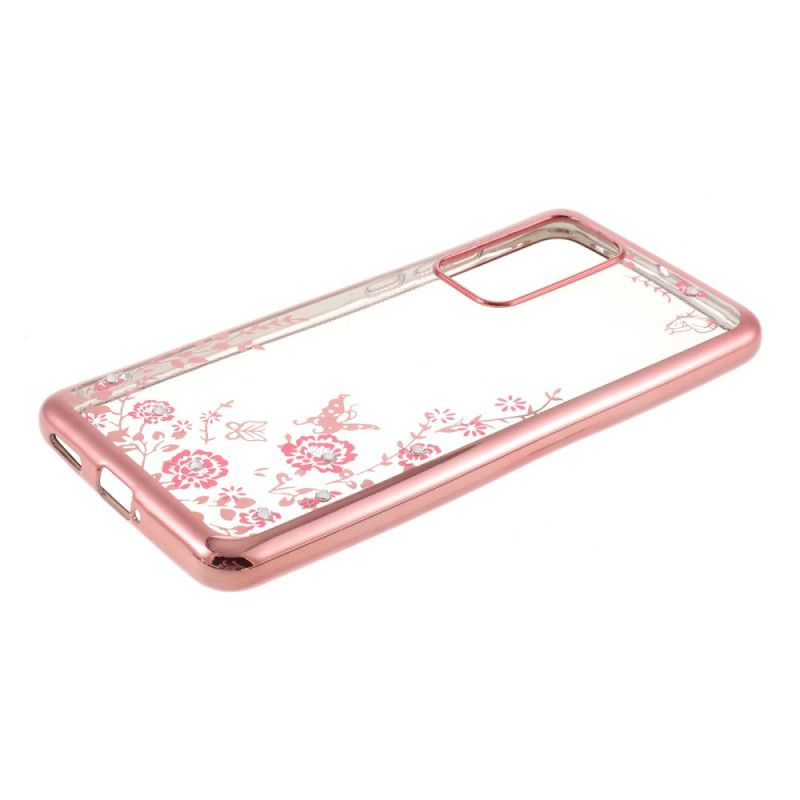 Case Kuoret Huawei P40 Ruusukulta Kulta Puhelinkuoret Metallivaikutelma Reunuksella Perhosia