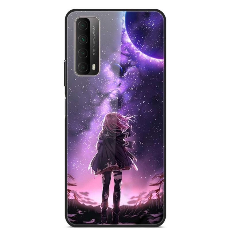 Case Kuoret Huawei P40 Vaalea Violetti Puhelinkuoret Kuvitteellinen Maisema Karkaistua Lasia