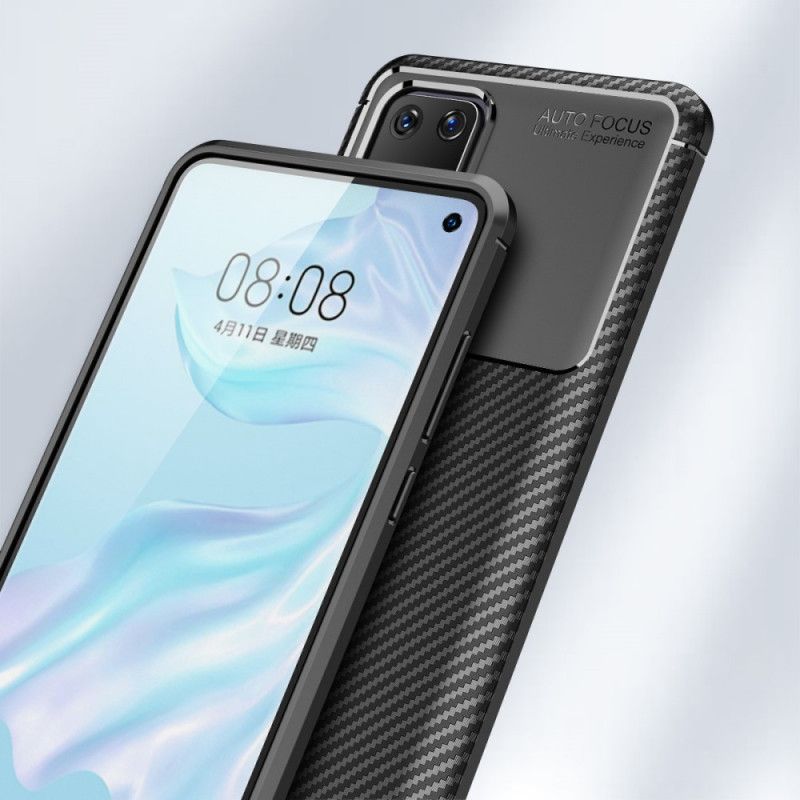 Kuori Huawei P40 Tummansininen Musta Joustava Hiilikuiturakenne