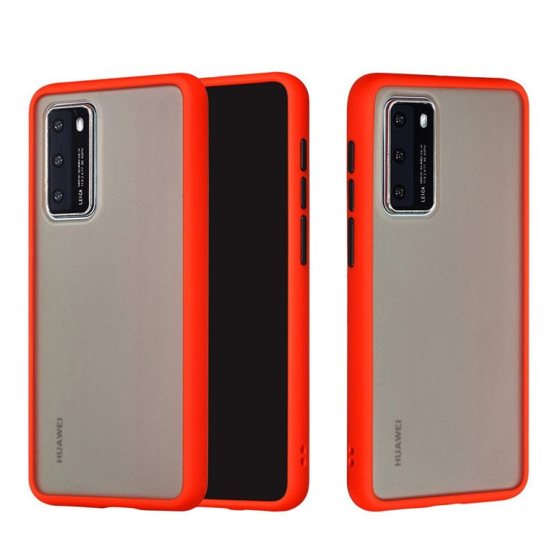 Kuori Huawei P40 Valkoinen Musta Läpinäkyvä Värillinen Ääriviiva