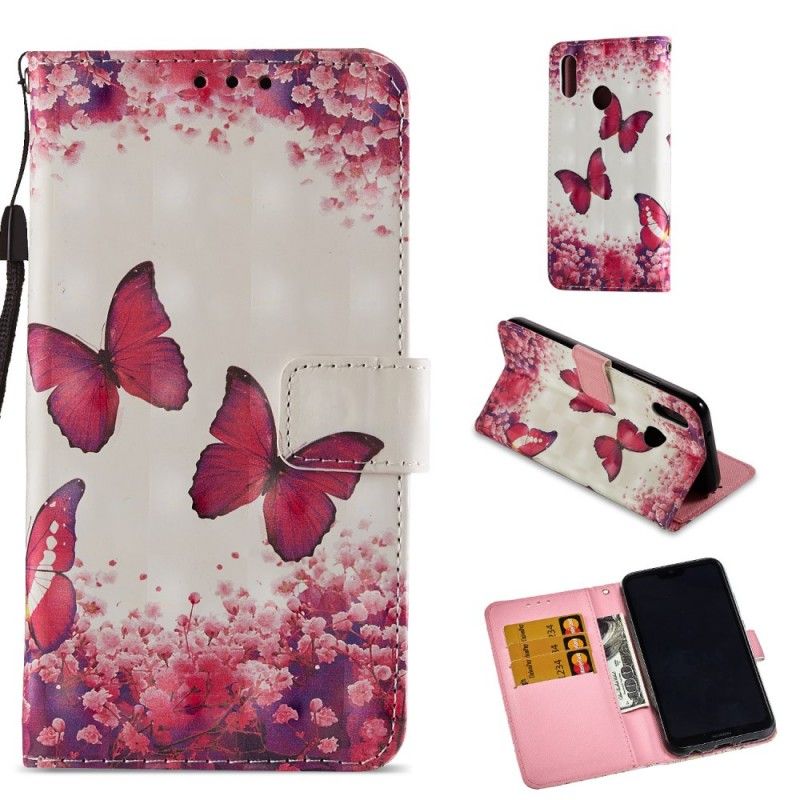 Kotelot Huawei P20 Lite 3D Punaisia Perhosia