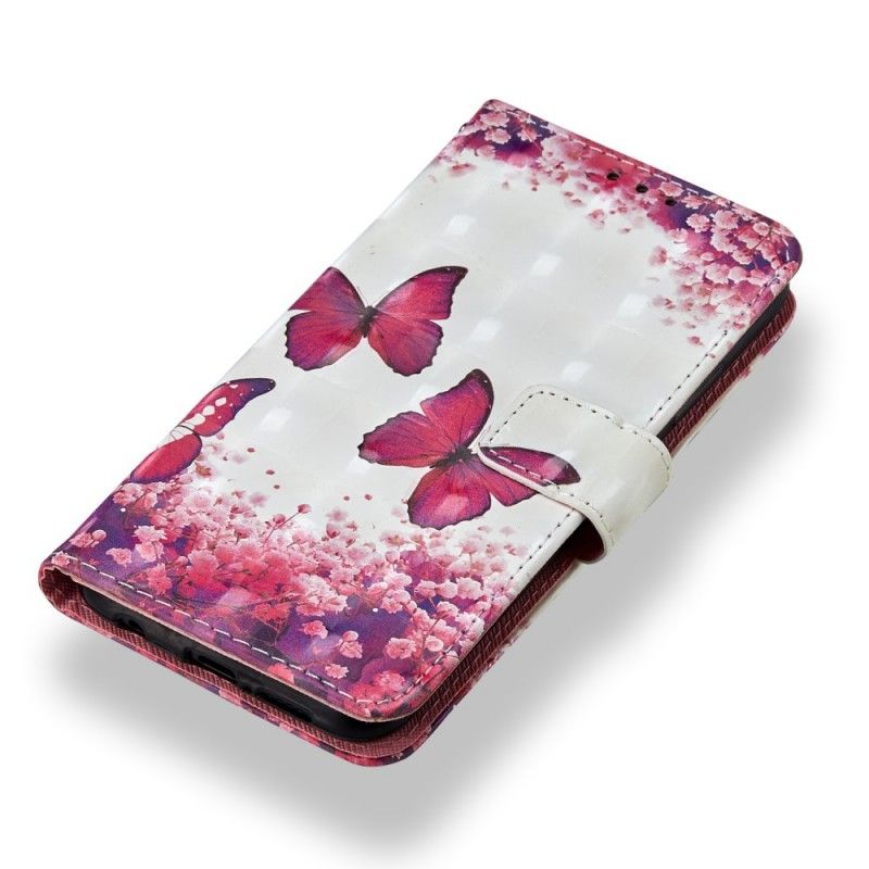 Kotelot Huawei P20 Lite 3D Punaisia Perhosia