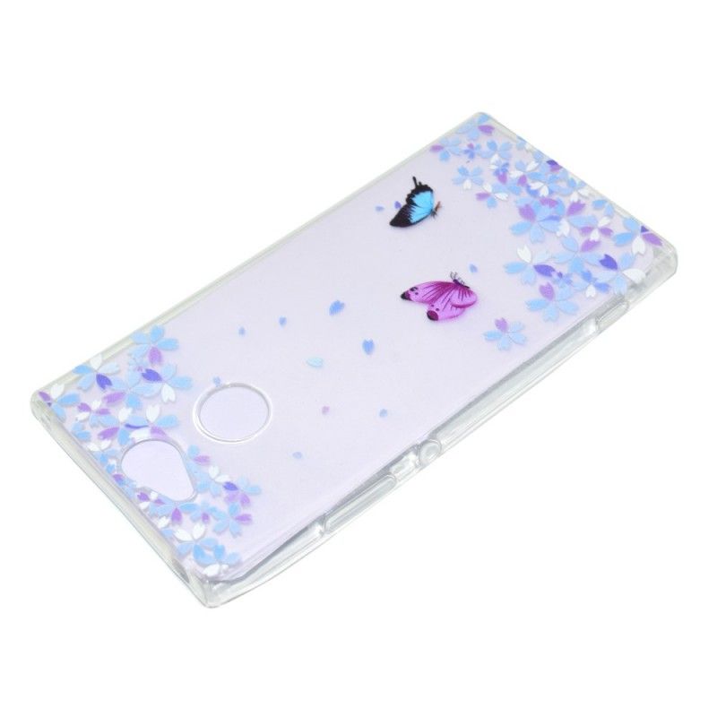 Kuori Sony Xperia XA2 Läpinäkyvät Perhoset Ja Kukat
