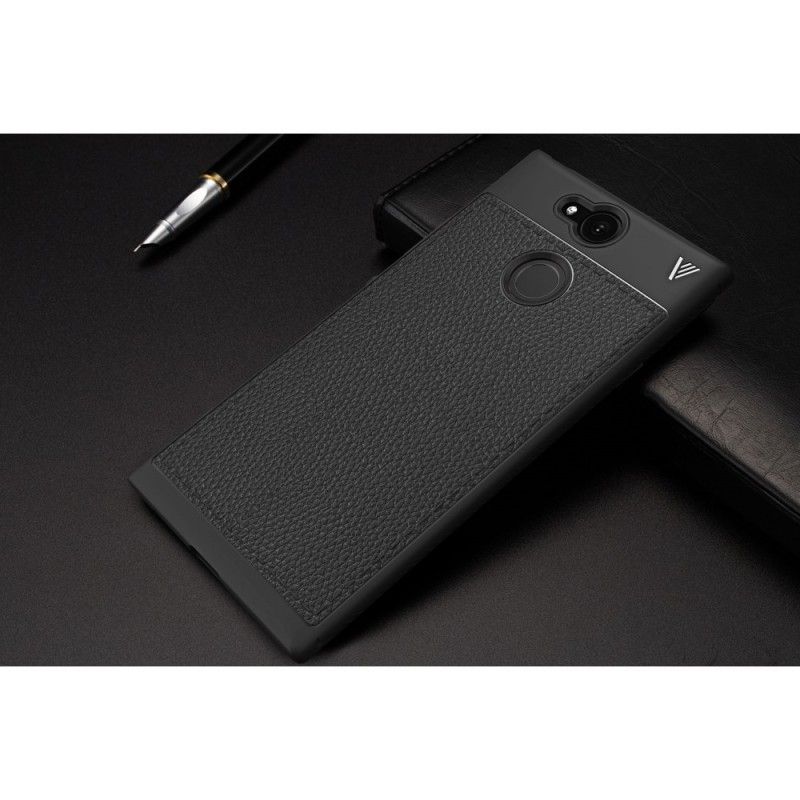 Kuori Sony Xperia XA2 Punainen Kaksilinjainen Litsi Nahkaa
