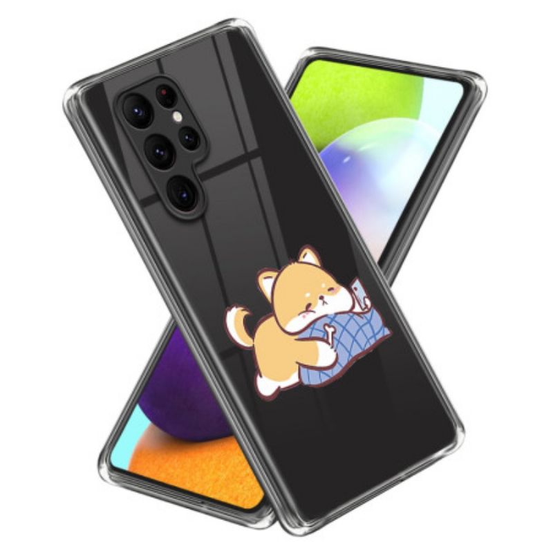 Case Samsung Galaxy S24 Ultra 5g Puhelinkuoret Koira Sinisellä Tyynyllä