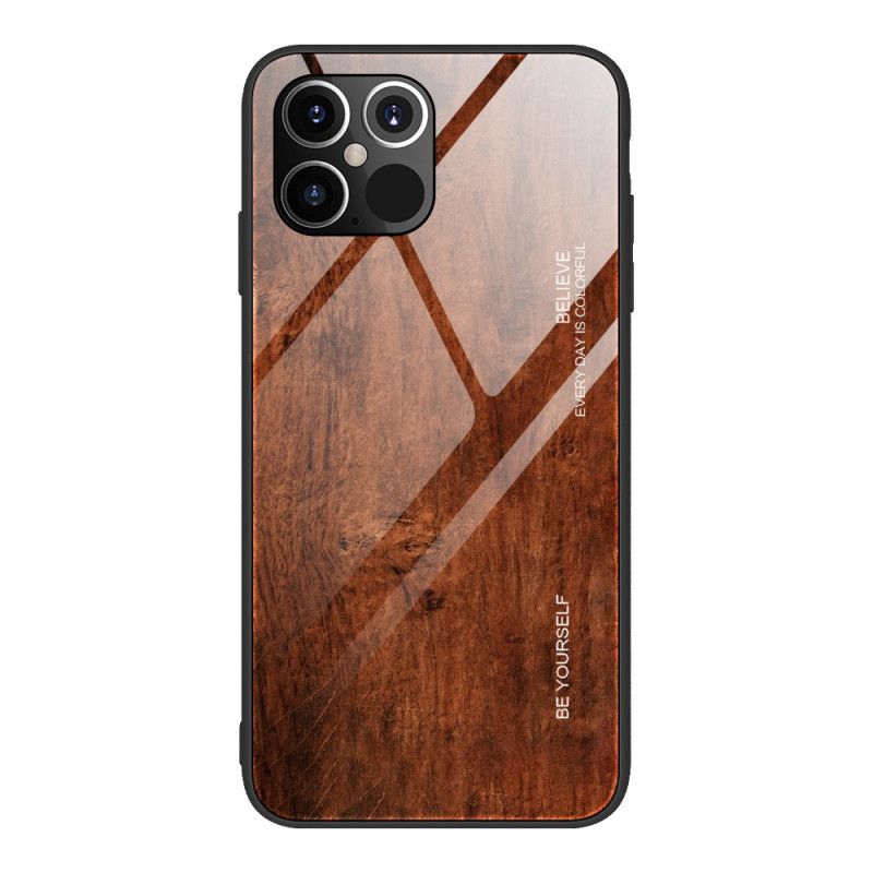 Case Kuoret iPhone 12 Pro Max Harmaa Musta Puhelinkuoret Karkaistu Puinen Designlasi