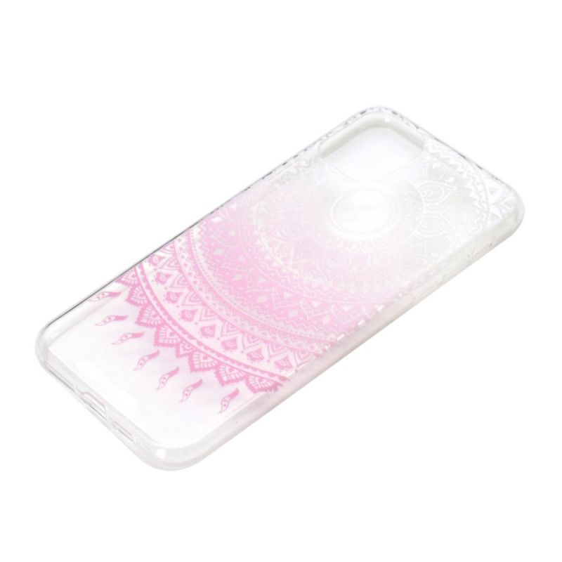 Kuori iPhone 12 Pro Max Vaaleansininen Vaaleanpunainen Läpinäkyvä Värikäs Mandala
