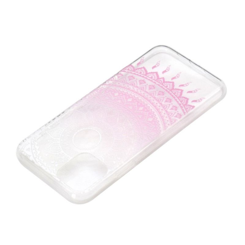 Kuori iPhone 12 Pro Max Vaaleansininen Vaaleanpunainen Läpinäkyvä Värikäs Mandala