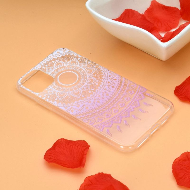 Kuori iPhone 12 Pro Max Vaaleansininen Vaaleanpunainen Läpinäkyvä Värikäs Mandala
