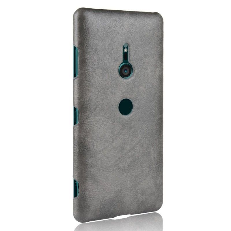 Kuori Sony Xperia XZ3 Harmaa Musta Suorituskykyinen Litsi Nahkainen Vaikutus