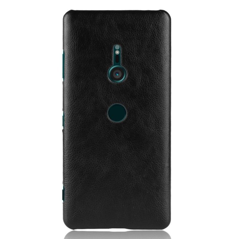 Kuori Sony Xperia XZ3 Harmaa Musta Suorituskykyinen Litsi Nahkainen Vaikutus