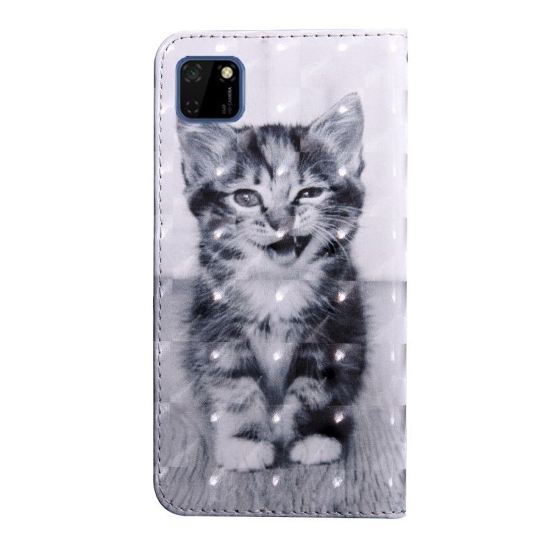 Kotelot Huawei Y5p Mustavalkoinen Kissa