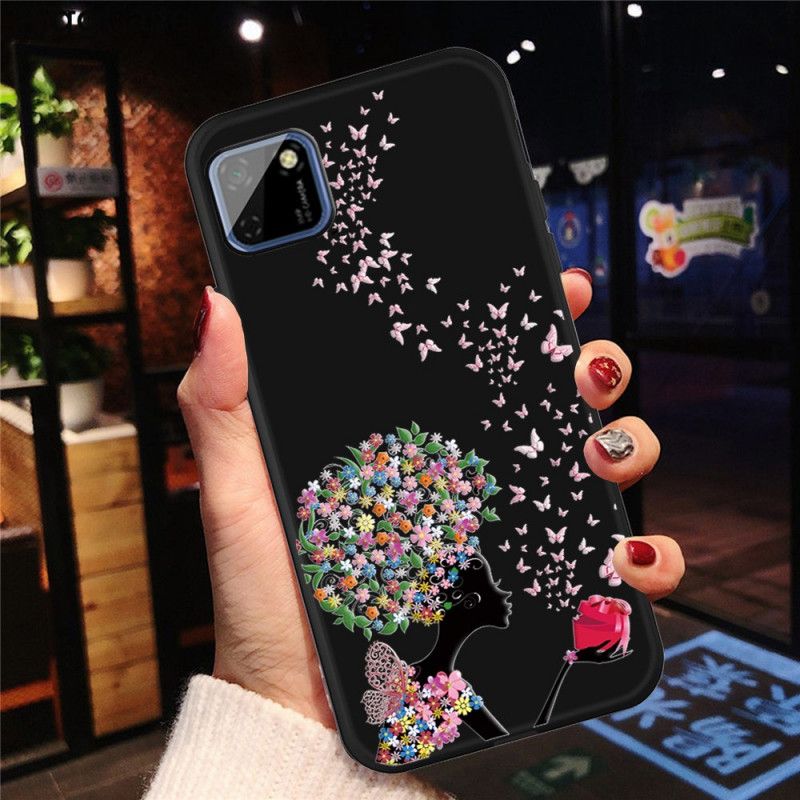 Kuori Huawei Y5p Puhelinkuoret Nainen. Jolla On Kukallinen Pää