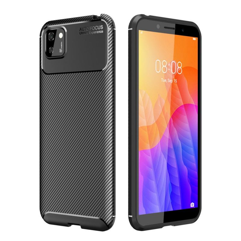 Kuori Huawei Y5p Tummansininen Musta Taipuisa Hiilikuitu