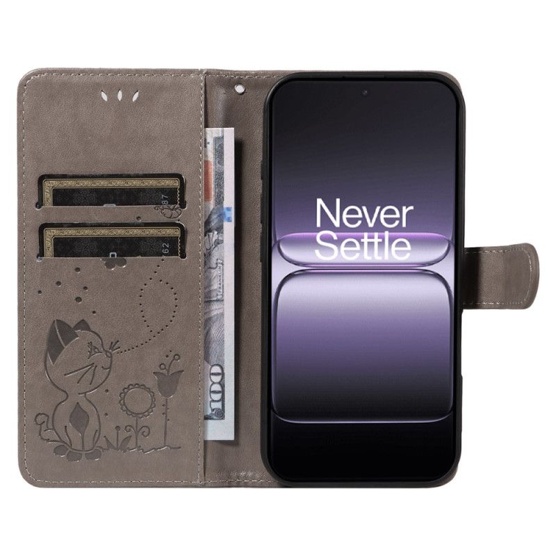 Nahkakotelo Oneplus Nord 5 Kissa Ja Mehiläinen