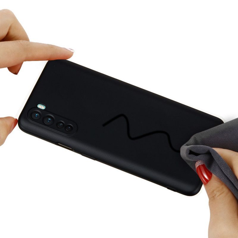 Kuori OnePlus Nord Punainen Musta Nestemäinen Silikoni Hihnalla