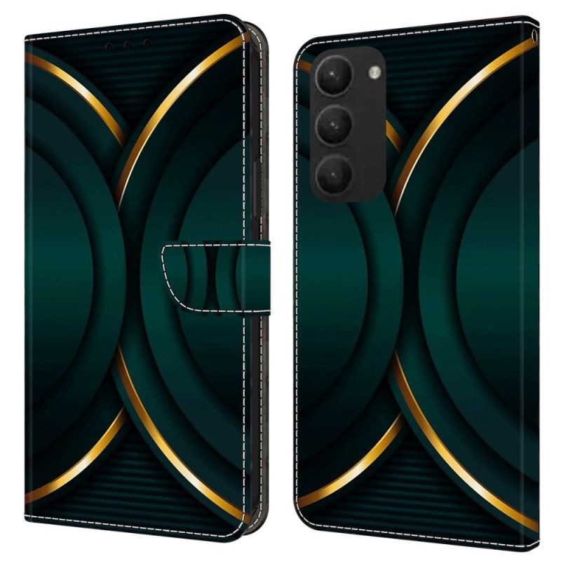 Nahkakotelo Samsung Galaxy S24 Plus 5g Kultainen Ääriviiva