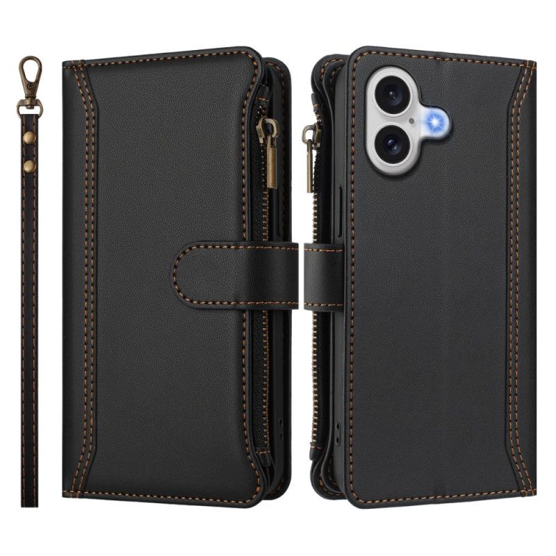 Kotelot iPhone 17 Lompakko Jossa 9 Korttipaikkaa Ja Rannehihna