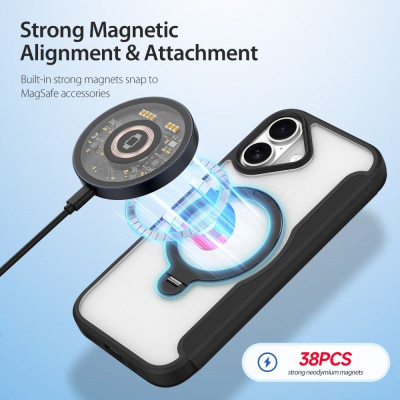 Nahkakotelo iPhone 17 Magsafe Skin X Pro -sarja Dux Ducis -jalustalla Suojakuori