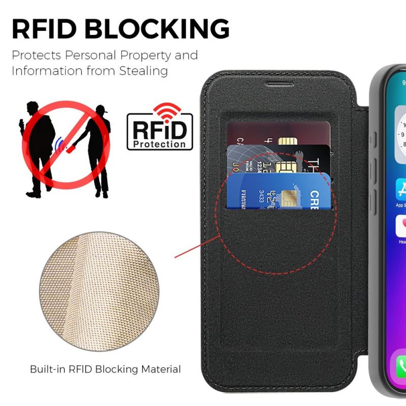 Nahkakotelo iPhone 17 Magsafe-yhteensopiva Tikattu