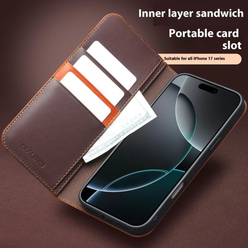 Nahkakotelo iPhone 17 Qialino Nahka Suojakuori