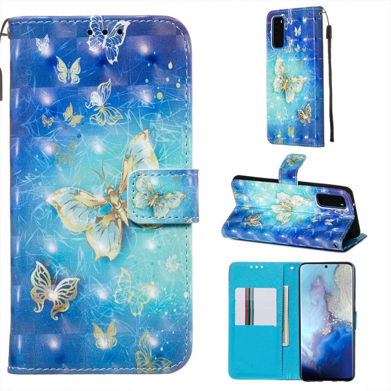 Kotelot Samsung Galaxy S20 Kultaiset Perhoset Suojakuori