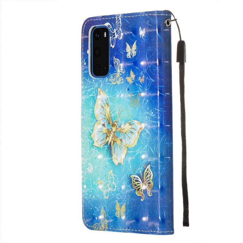 Kotelot Samsung Galaxy S20 Kultaiset Perhoset Suojakuori