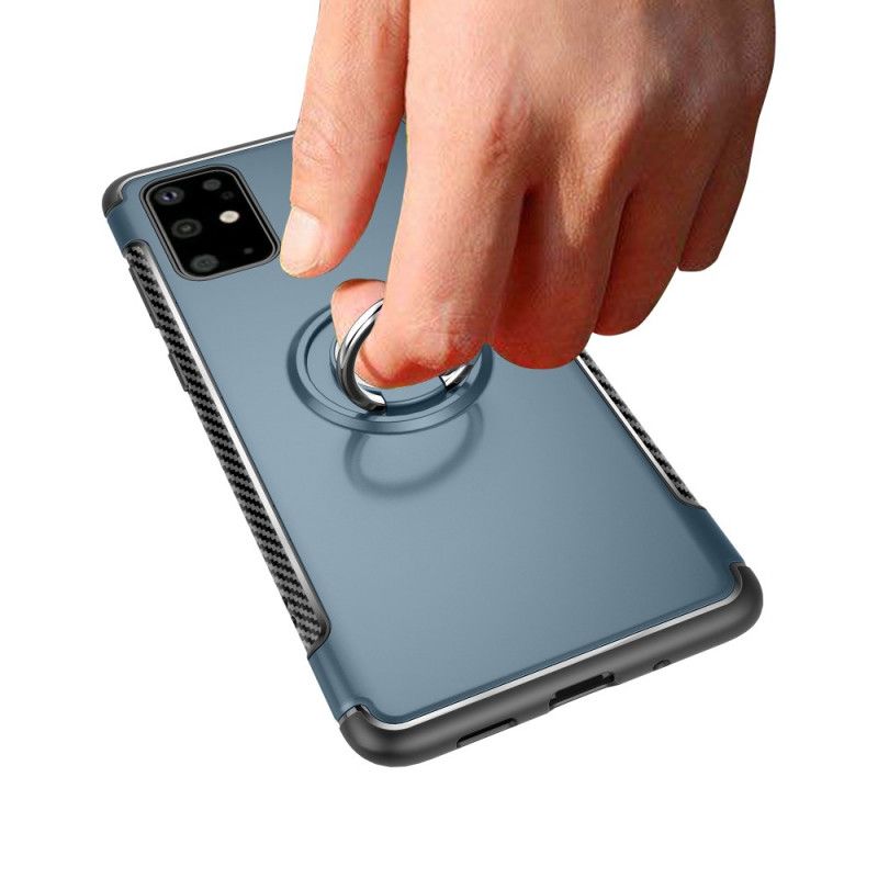 Kuori Samsung Galaxy S20 Harmaa Musta Hiilikuituinen Metallirengas