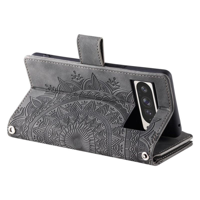 Kotelot Google Pixel 10 Pro Xl Mandala-mokkanahkaefektilompakko