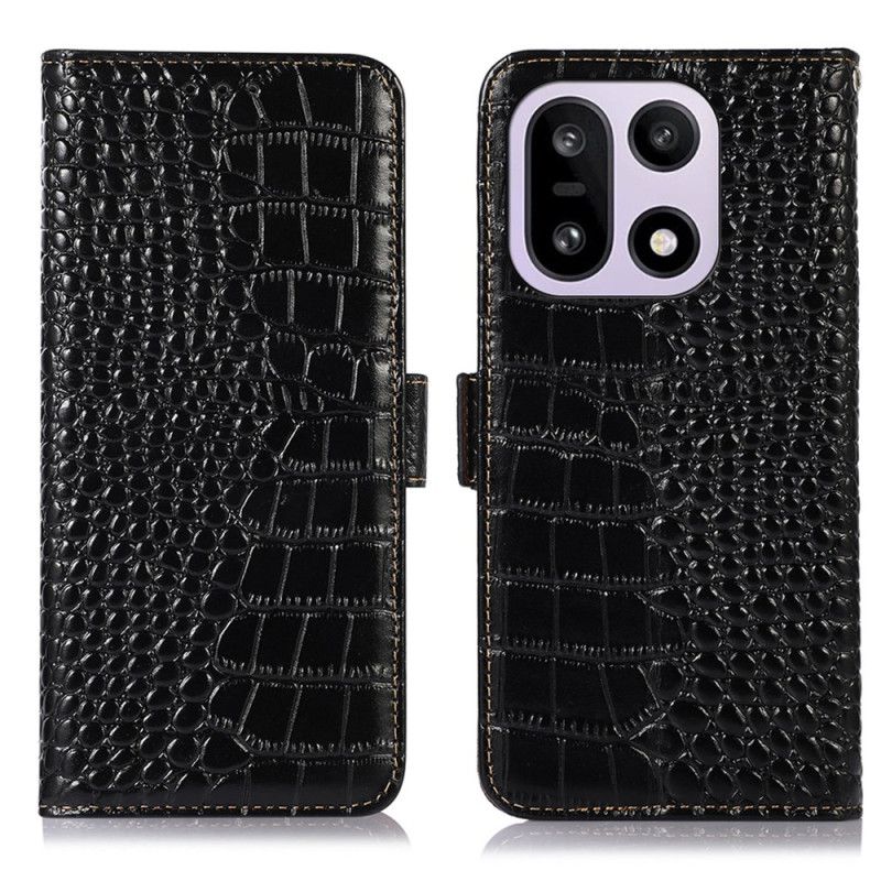 Kotelot Oneplus 15 Krokotiilinkuvioinen Nahkainen Rfid-estolompakko