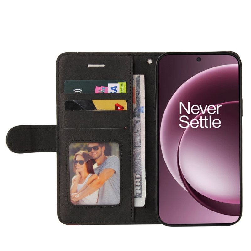 Nahkakotelo Oneplus 15 Kaksisävyinen Aaltokuvio