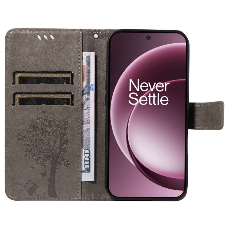 Nahkakotelo Oneplus 15 Kissa Ja Puu