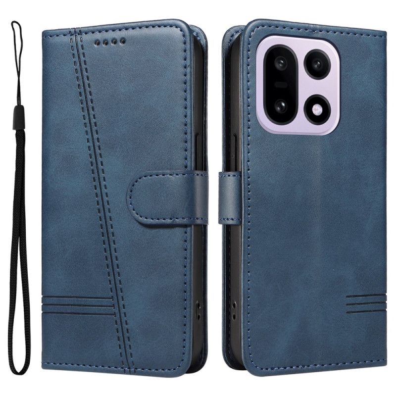 Nahkakotelo Oneplus 15 T-kuvioiset Linjat