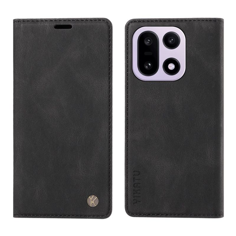 Nahkakotelo Oneplus 15 Yikatu Mokkanahkaefekti Suojakuori