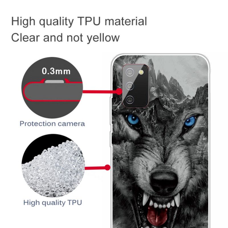 Kuori Samsung Galaxy A02s Harmaa Musta Ylevä Susi Suojakuori