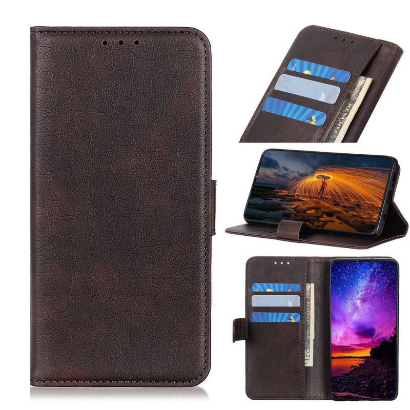 Kotelot Sony Xperia L4 Kahvi Musta Litsi-Keinonahka Suojakuori