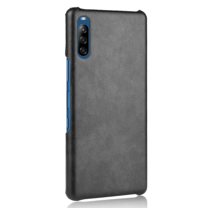 Kuori Sony Xperia L4 Harmaa Musta Litsi Nahkaa