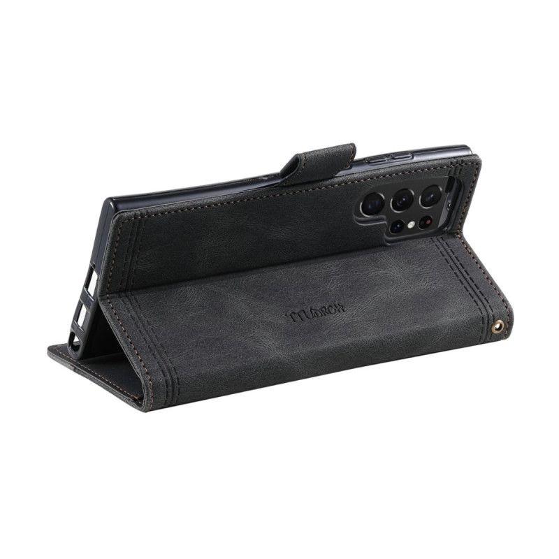 Kotelot Samsung Galaxy S25 Ultra 5g Kaksivärinen Mokkanahkamainen Rfid-lompakko Hihnalla