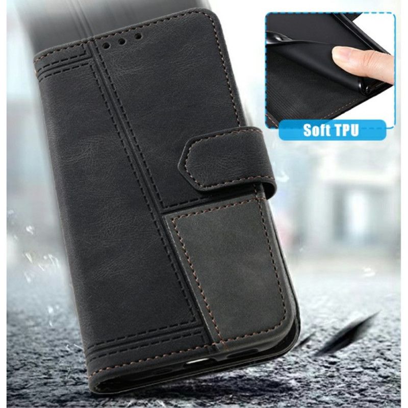 Kotelot Samsung Galaxy S25 Ultra 5g Kaksivärinen Mokkanahkamainen Rfid-lompakko Hihnalla