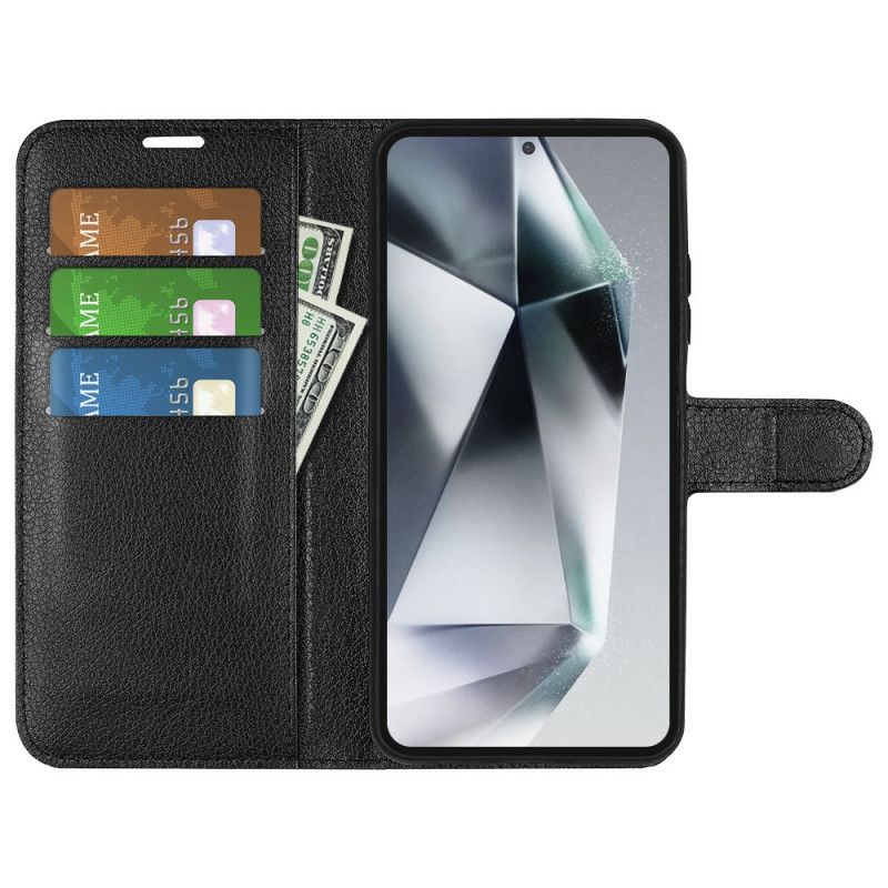 Kotelot Samsung Galaxy S25 Ultra 5g Klassinen Litsikuvioinen Tekonahkalaukku Suojakuori